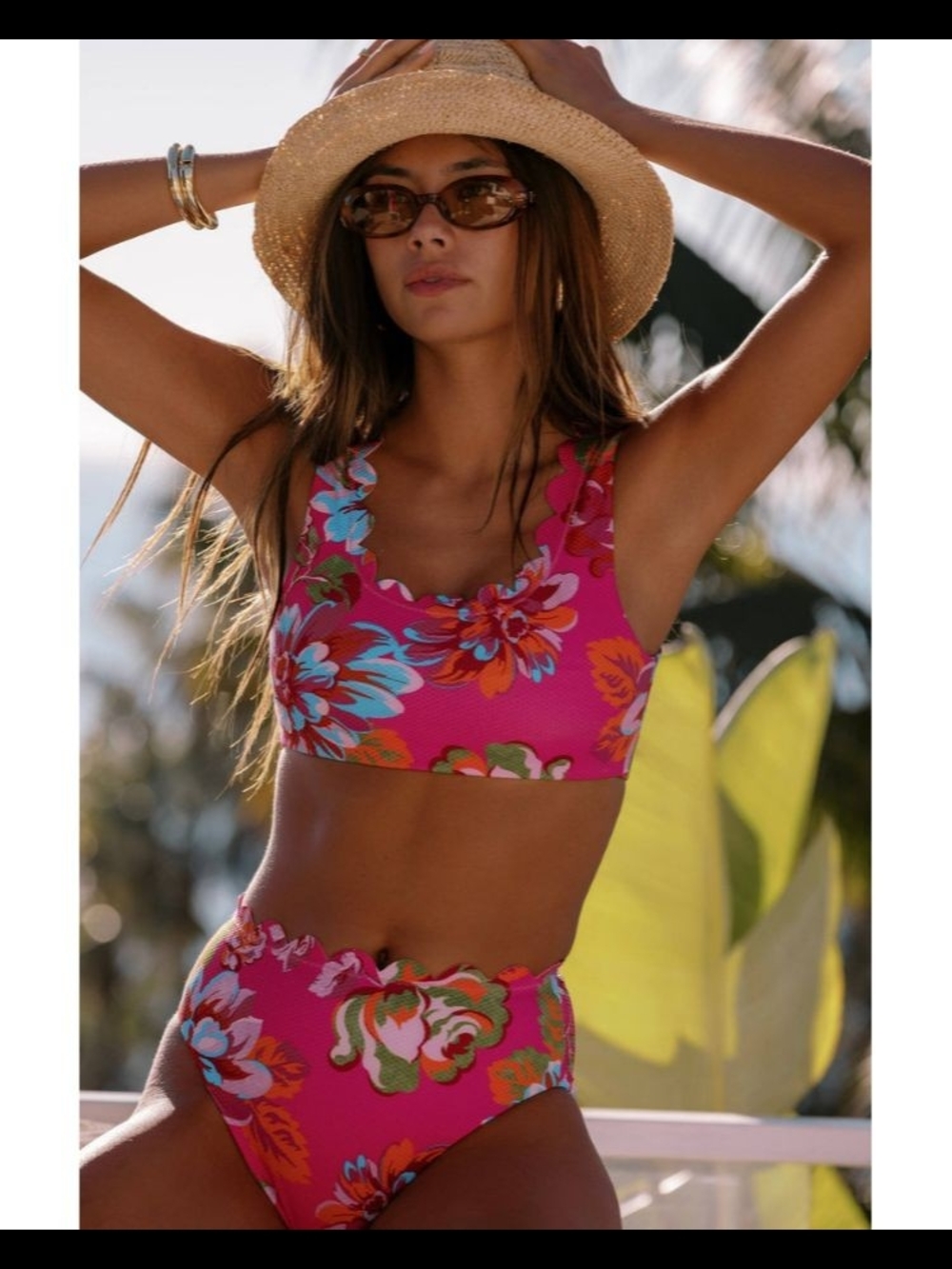 Beach Riot Madison Top & Nessa Bottom Bikini in Sugar Bloom Waffle